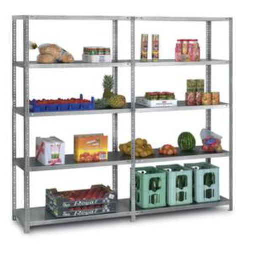 Edelstahl Regal für Lebensmittel - Grundfeld 1500x1000x300 mm - Max. Belastung 200 kg - 4 Edelstahlböden - Beidseitig
