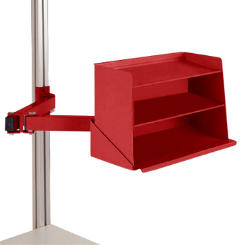 CANTOLAB & ALU Sichtboxen-Regal-Halter-Element - Einfachgelenk | BxTxH: 435 x 165 x 120 mm | ZBK8247.3003