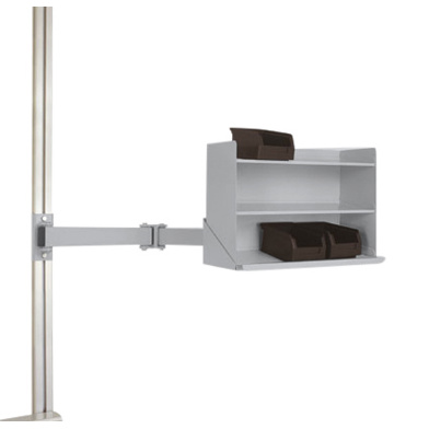 ESD Sichtboxen Regal Halter für UNIVERSAL und CANTOLAB - Doppelgelenk | BxTxH: 435 x 165 x 120 mm | LZK8248.9006