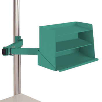 CANTOLAB & ALU Sichtboxen-Regal-Halter-Element mit Einfachgelenk | 435 x 165 x 120 mm | ZBK8247.0001