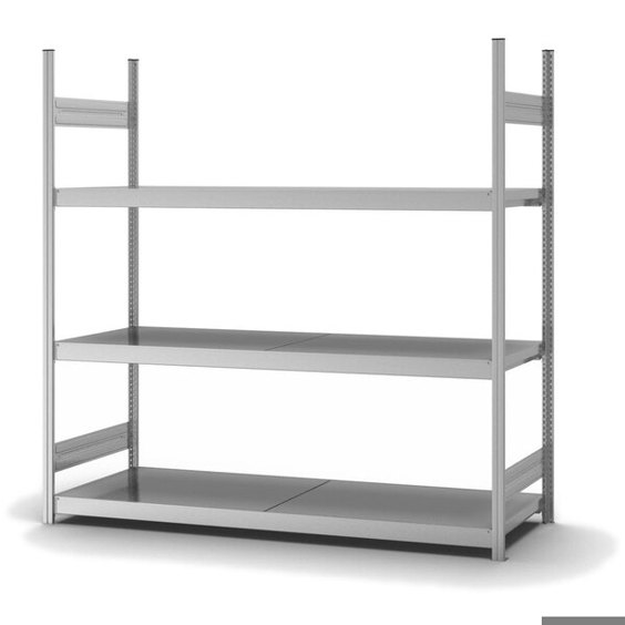 HOFE Großfachregal 2000x600 mm - 3 Ebenen verzinkt mit Stahlböden