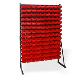 Sichtlagerkastenregal mit 126 Kunststoffkästen – HxBxT 1650x1114x350 mm, einseitig, RAL7016 Sichtlagerkastenregal mit 126 Kunststoffkästen – HxBxT 1650x1114x350 mm, einseitig, RAL7016
