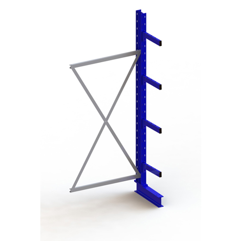 Kragarmregal einseitig - KR AR IPE140 - 2500 x 1000 x 400 - RAL 5010 - 4 Kragarmen - Ständer System - Achsmass 1030 mm