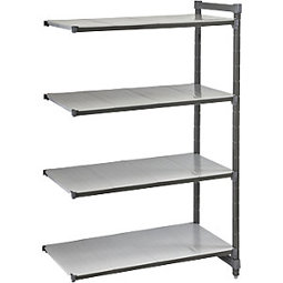 Kunststoff Steckregalsystem - Anbauregal mit glatten Böden, Fachbodenmaße 835 x 540 mm, Gesamtbreite 875 mm