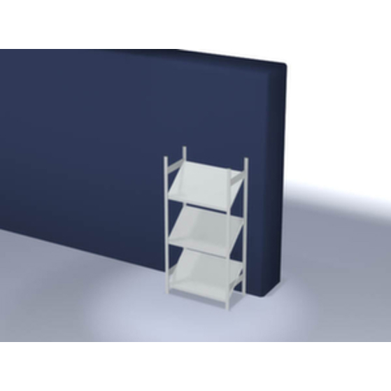 Schrägbodenregal - Grundfeld 2000x1060x535mm, Feldlast 300kg, 3x Schrägböden, einseitig, Ständer RAL7035, Ebenen RAL7035