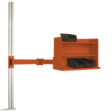 ESD Sichtboxen Regal Halter für UNIVERSAL & CANTOLAB mit Einfachgelenk – BxTxH: 435 x 165 x 120 mm | LZK8247.2001
