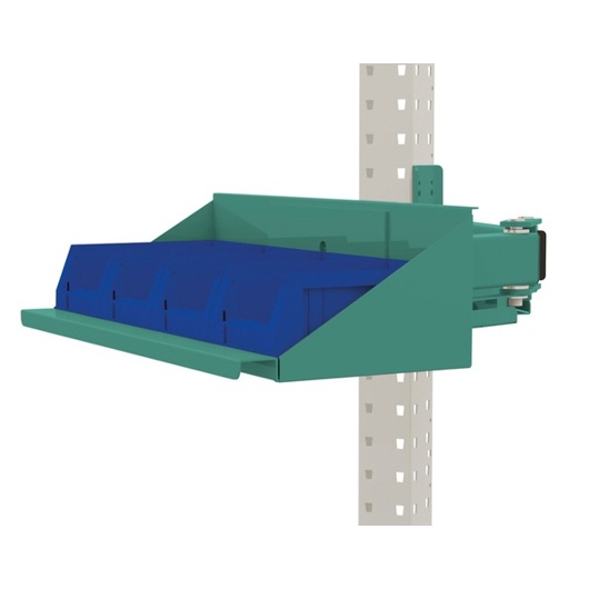 MULTIPLAN Sichtboxen-Regal-Halter mit Doppelgelenk - Graugrün HF 0001 | BxTxH: 435 x 165 x 120 mm | Modell AZK1321.0001