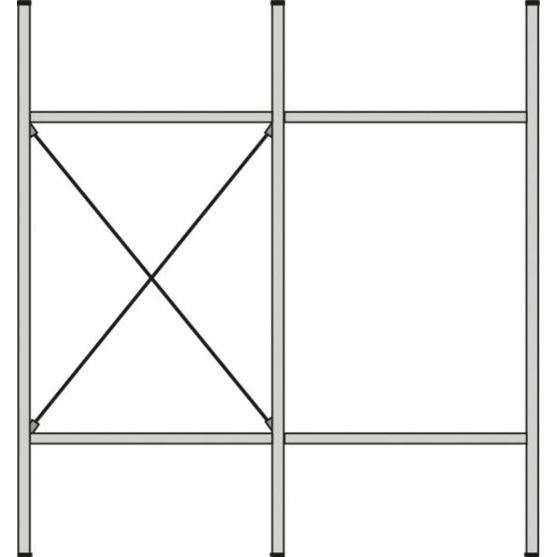 Schrägbodenregal MBR 3000 mit Anbaufeld – 5 schräge Fachebenen | 2278 x 400 x 1004 mm