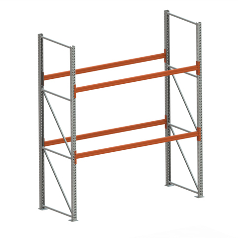 Leichtes Multipal Regal GR 3300 x 2700 x 1100 - RAL 2001, komplett mit Holm 85/15 & 3 Lagerebenen