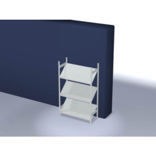 Schrägbodenregal einseitig - HxBxT 2000x1360x535mm, 3 Schrägböden, Feldlast 300kg, Ständer und Ebenen RAL7035