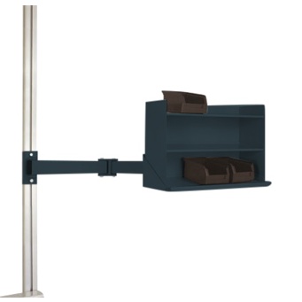 ESD Sichtboxen Regal Halter für UNIVERSAL und CANTOLAB – Doppelgelenk | BxTxH: 435 x 165 x 120 mm | LZK8248.7016