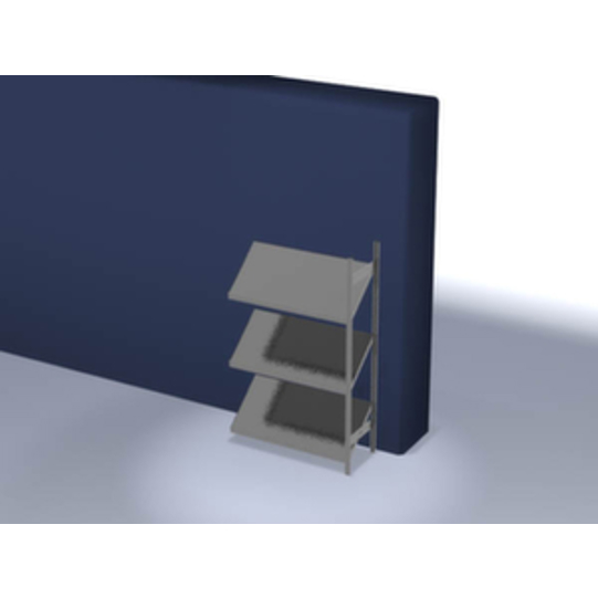 Schrägbodenregal Anbaufeld - 2000x1306x500mm, Feldlast 300kg, 3x Schrägboden, einseitig, verzinkte Ständer und Ebenen
