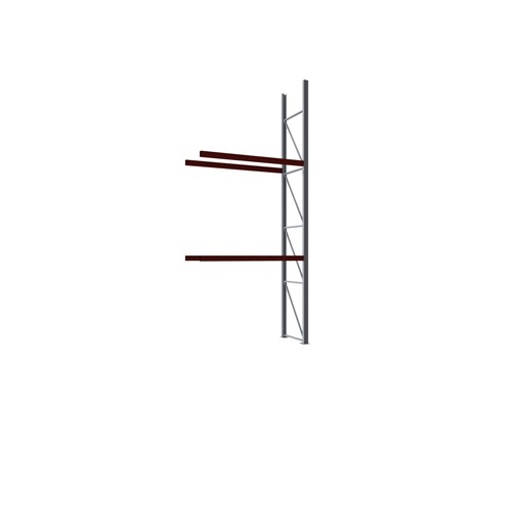 Multipal Anbaumodul 4400x1825x1100 mm - Palettenregal für bis zu 1000 kg - RAL 2001 mit 3 Lagerebenen (1 Feld)