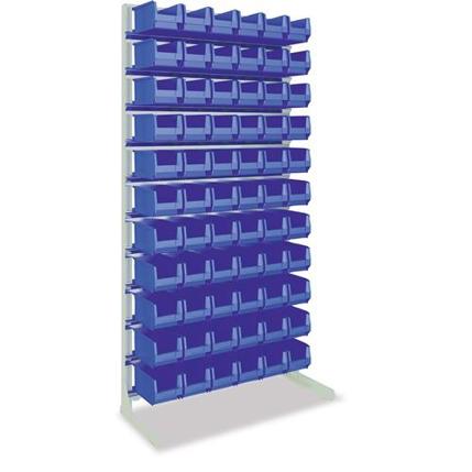 Ständerregal eins H2010 x B1010 x T400 mm - 66 x MK4 - Blau Lichtgrau