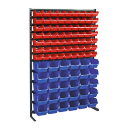 Sichtlagerkastenregal - HxBxT 1650x1114x350 mm - 93 Kunststoffkästen - einseitig - RAL7016 Sichtlagerkastenregal - HxBxT 1650x1114x350 mm - 93 Kunststoffkästen - einseitig - RAL7016