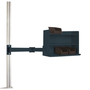 ESD Sichtboxen Regal Halter für UNIVERSAL und CANTOLAB - einfaches Gelenk | BxTxH: 435 x 165 x 120 mm | Artikel-Nr: LZK8247.7016