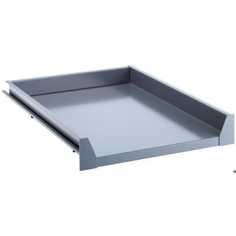 Auszugboden für Lagerregale - Traglast 75 kg | Stahlblech Grau NCS S 4502-B | Höhe 100 mm