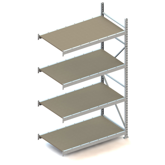 MINI-RACK Palettenregal MR AR 2500 x 1400 x 800 - Komplettset mit Spanplatten und 4 Böden