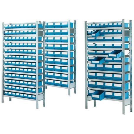 Ordnungsregal mit 5 Fachböden - Anbaufeld ohne Bestückung - BxTxH 1005 x 325 x 2000 mm