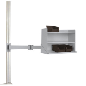 ESD Sichtbox Regalhalter für UNIVERSAL und CANTOLAB mit Einfachgelenk – BxTxH: 435 x 165 x 120 mm | LZK8247.9006