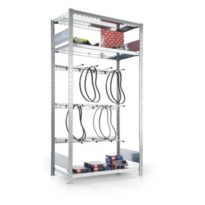 CLIP Keilriemenregal GR 2000 x 1000 x 500 - 3 Stufen mit Holmen (VZK Komplettset)