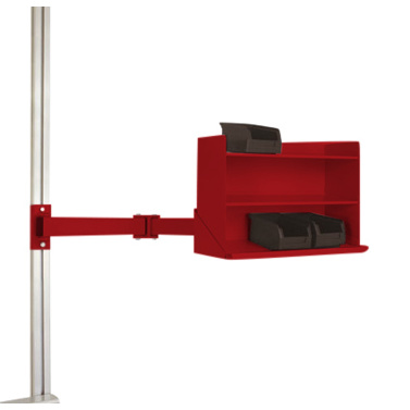 ESD Sichtboxen Regal Halter für UNIVERSAL & CANTOLAB | Einfachgelenk | BxTxH: 435 x 165 x 120 mm | LZK8247.3003