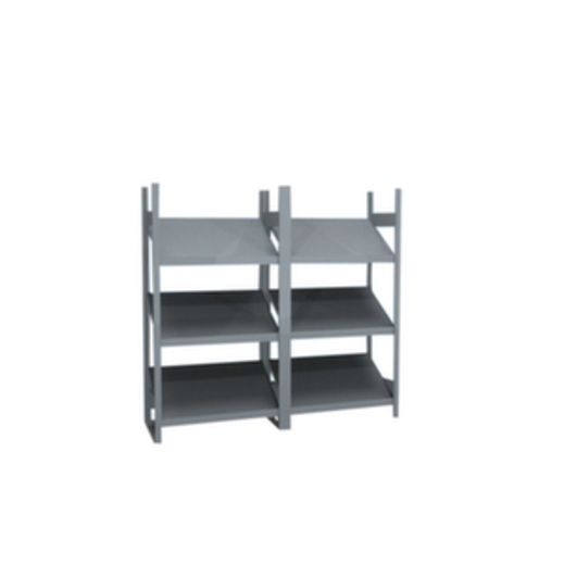 Schrägbodenregal mit Anbau – Einseitig, HxBxT 2000x2670x535mm, Feldlast 300kg, Verzinkte Ständer und Ebenen