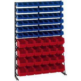 Einseitiges Norm-Regal H1513 x B1000 mm mit 78 Kästen