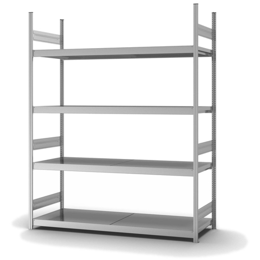 HOFE Großfachregal 2000x600 mm mit 4 verzinkten Stahlböden - Weitspannregal
