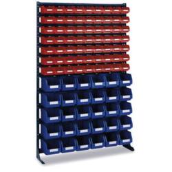 Sichtlagerkastenregal mit 93 PP Kästen – Grundfeld (HxBxT: 1580x1020x235mm) einseitig, Ständer RAL7012
