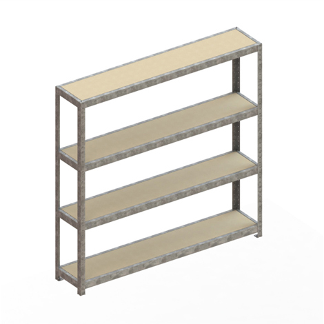 SPEED Weitspannregal 1970 x 2000 x 400 mm - Komplett mit 4 Fachebenen und Spanplatten