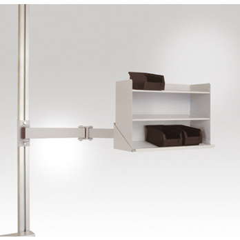 ESD-Sichtboxen-Regal in Rubinrot RAL 3003 | BxTxH = 430 x 155 x 310 mm | LZK3901.3003