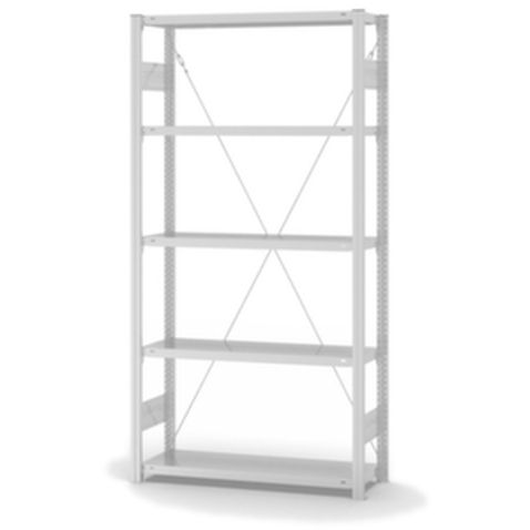 Lebensmittelregal Grundfeld - HxBxT 2000x1060x335mm, 5 Stahlböden, Fachlast 150kg, einseitig